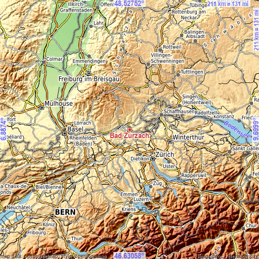 Topographic map of Bad Zurzach