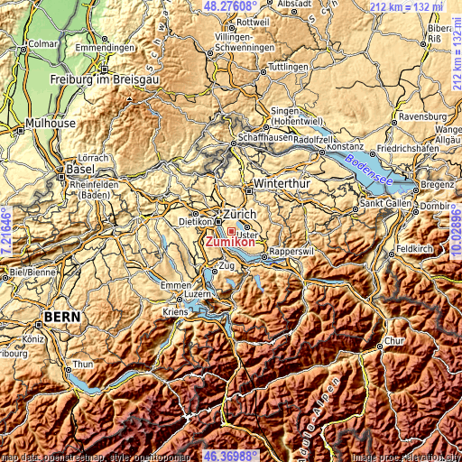 Topographic map of Zumikon