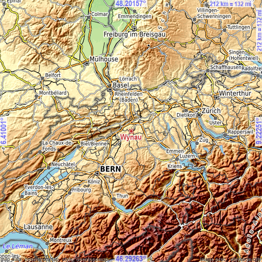 Topographic map of Wynau