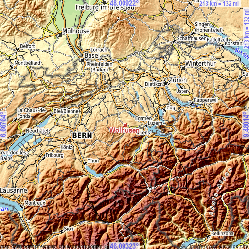 Topographic map of Wolhusen