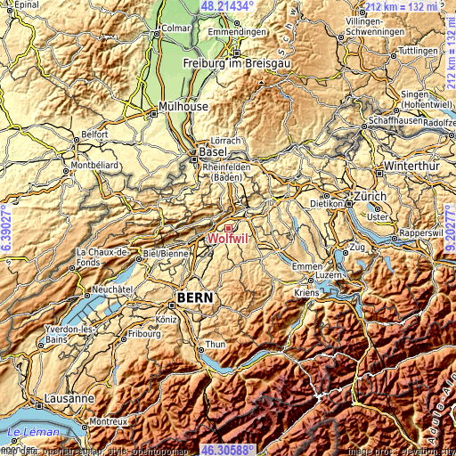 Topographic map of Wolfwil