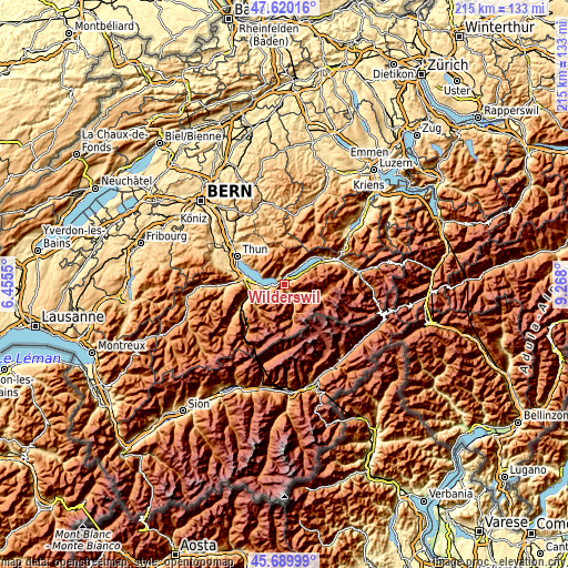 Topographic map of Wilderswil