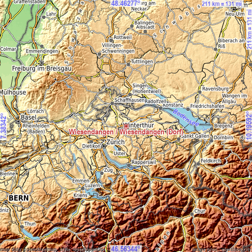 Topographic map of Wiesendangen / Wiesendangen (Dorf)