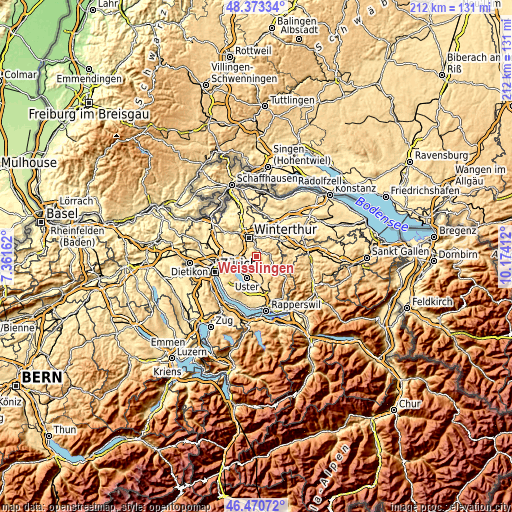 Topographic map of Weisslingen