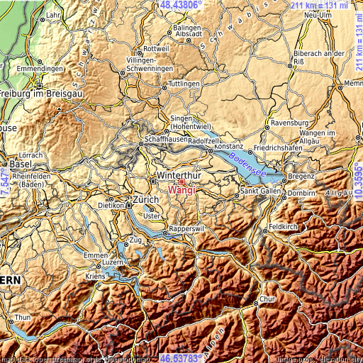 Topographic map of Wängi