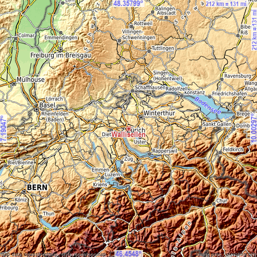 Topographic map of Wallisellen