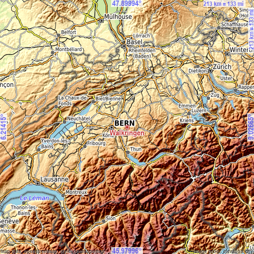 Topographic map of Walkringen