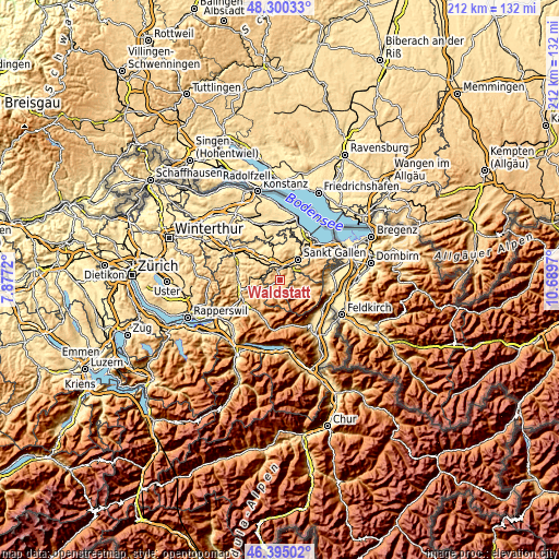 Topographic map of Waldstatt