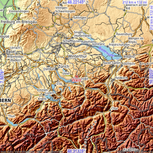 Topographic map of Wald