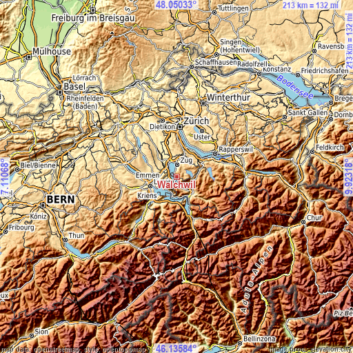 Topographic map of Walchwil