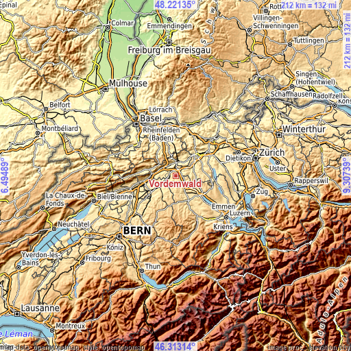 Topographic map of Vordemwald