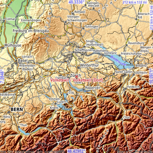 Topographic map of Volketswil / Volketswil (Dorf)