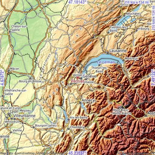 Topographic map of Vernier