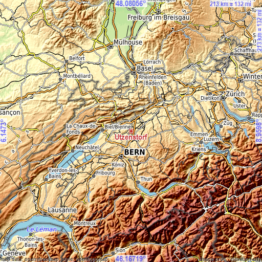 Topographic map of Utzenstorf