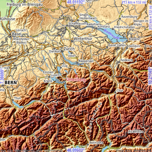 Topographic map of Unteriberg