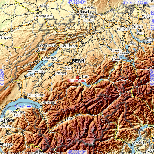 Topographic map of Uetendorf