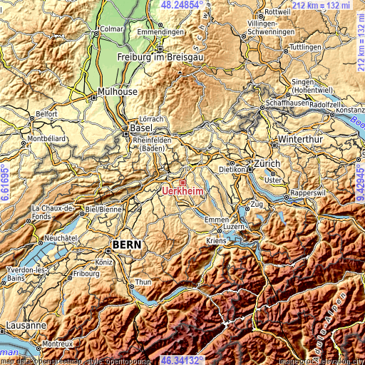 Topographic map of Uerkheim