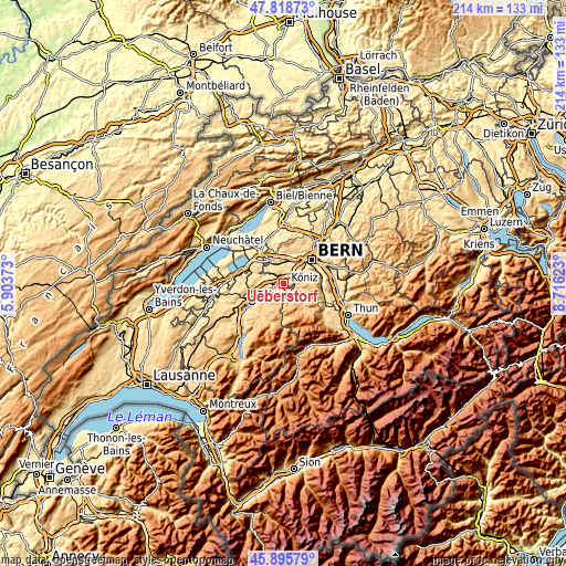 Topographic map of Ueberstorf