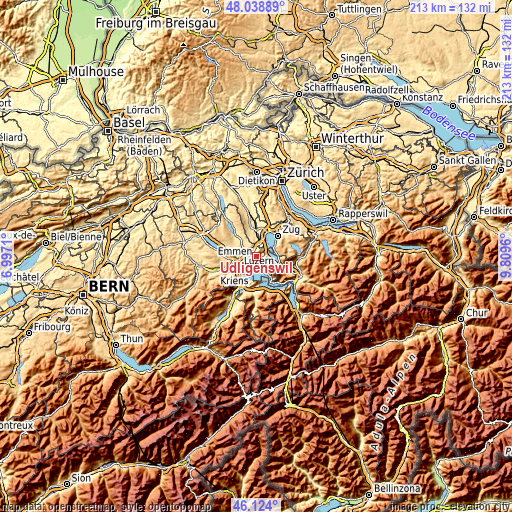 Topographic map of Udligenswil