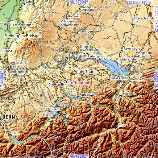 Topographic map of Turbenthal