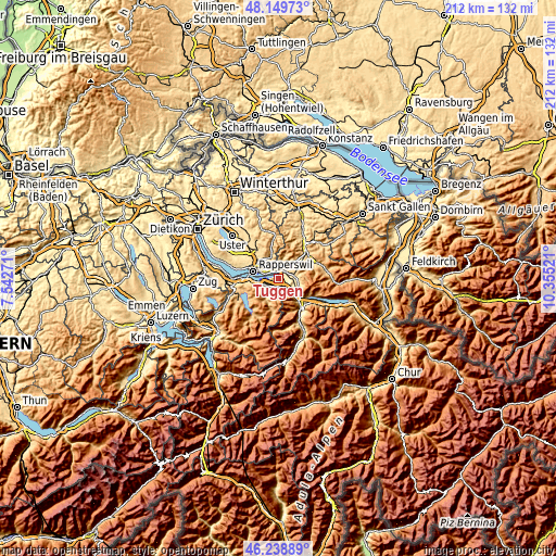 Topographic map of Tuggen