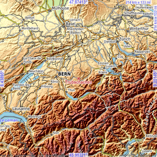 Topographic map of Trubschachen