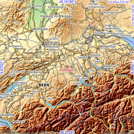 Topographic map of Triengen