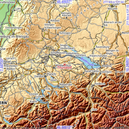 Topographic map of Thundorf