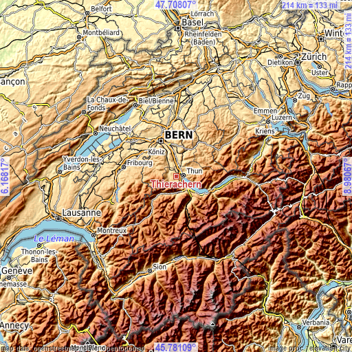 Topographic map of Thierachern