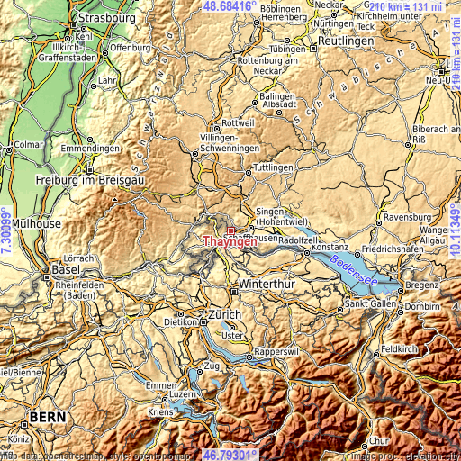 Topographic map of Thayngen