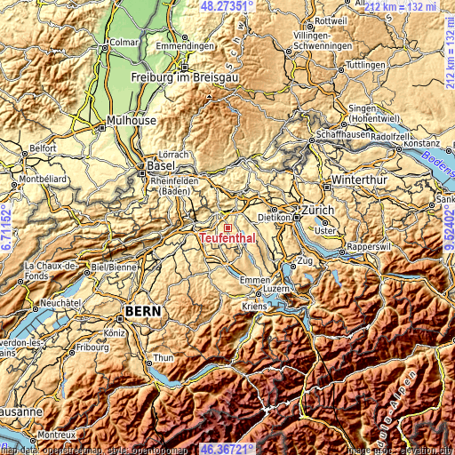 Topographic map of Teufenthal