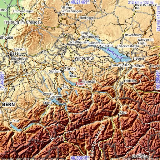 Topographic map of Tann