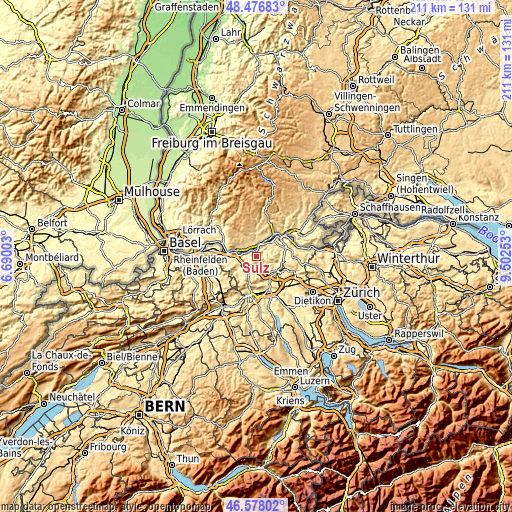 Topographic map of Sulz