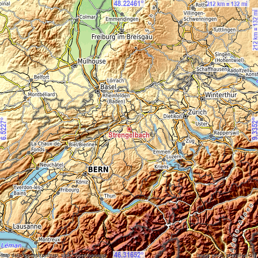 Topographic map of Strengelbach