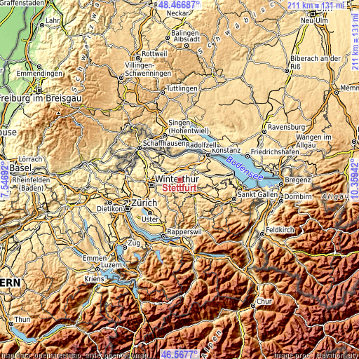 Topographic map of Stettfurt