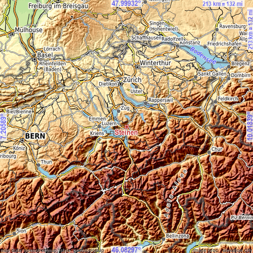 Topographic map of Steinen