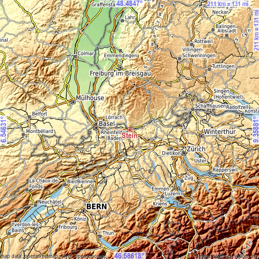 Topographic map of Stein