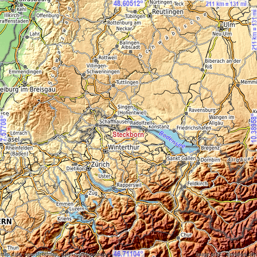 Topographic map of Steckborn