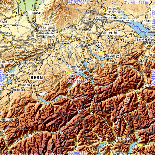 Topographic map of Stansstad