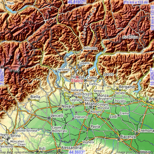 Topographic map of Stabio