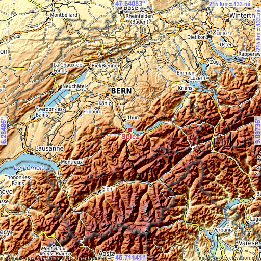 Topographic map of Spiez
