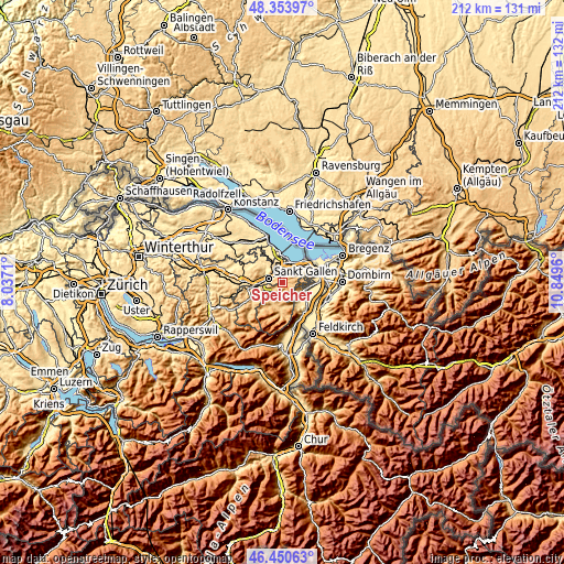 Topographic map of Speicher