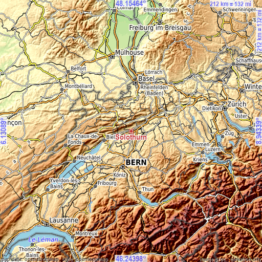 Topographic map of Solothurn