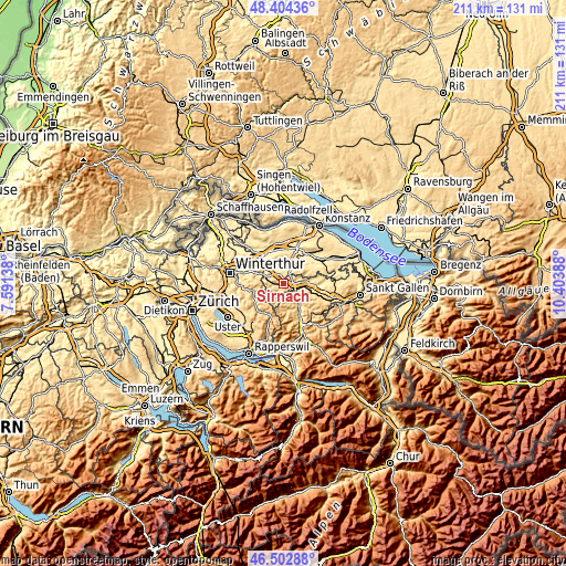 Topographic map of Sirnach