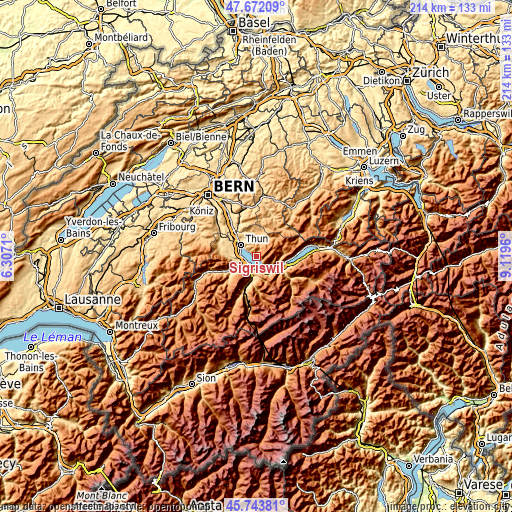 Topographic map of Sigriswil