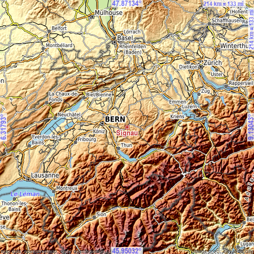 Topographic map of Signau