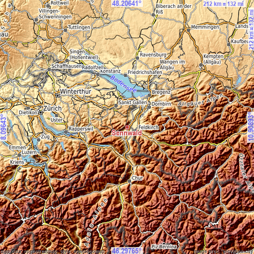 Topographic map of Sennwald