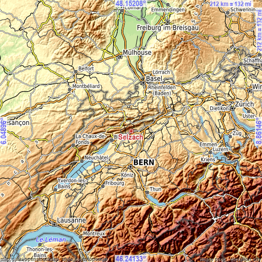 Topographic map of Selzach