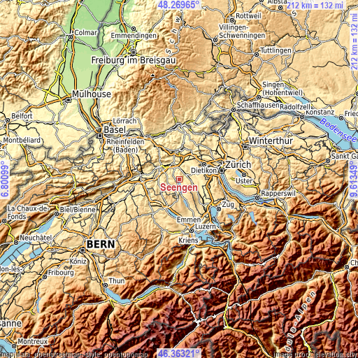Topographic map of Seengen