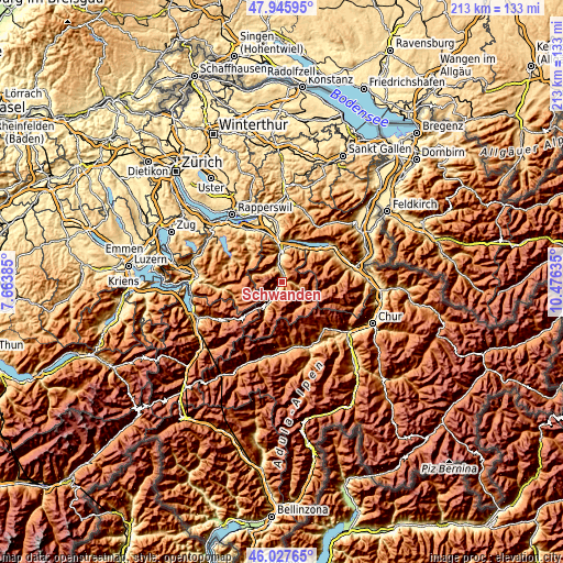 Topographic map of Schwanden